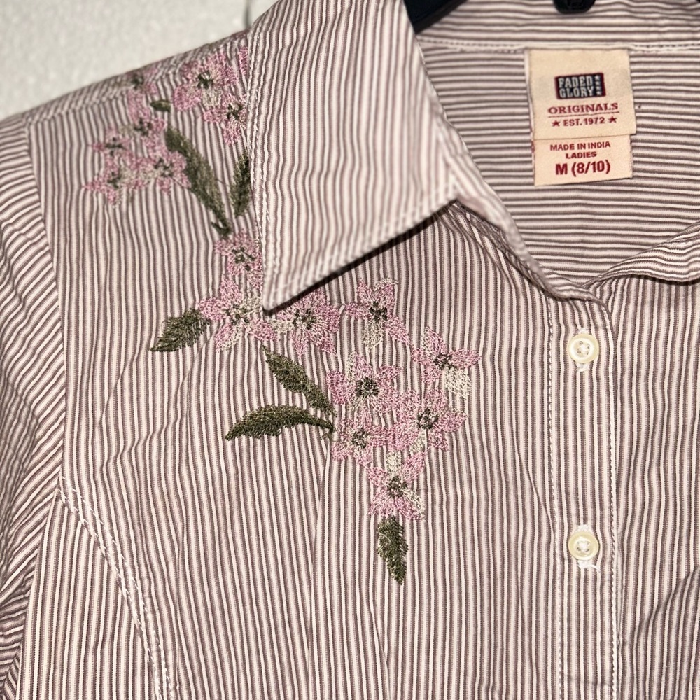 Faded Glory Long Sleeve Button Up Collared Shirt - image 4